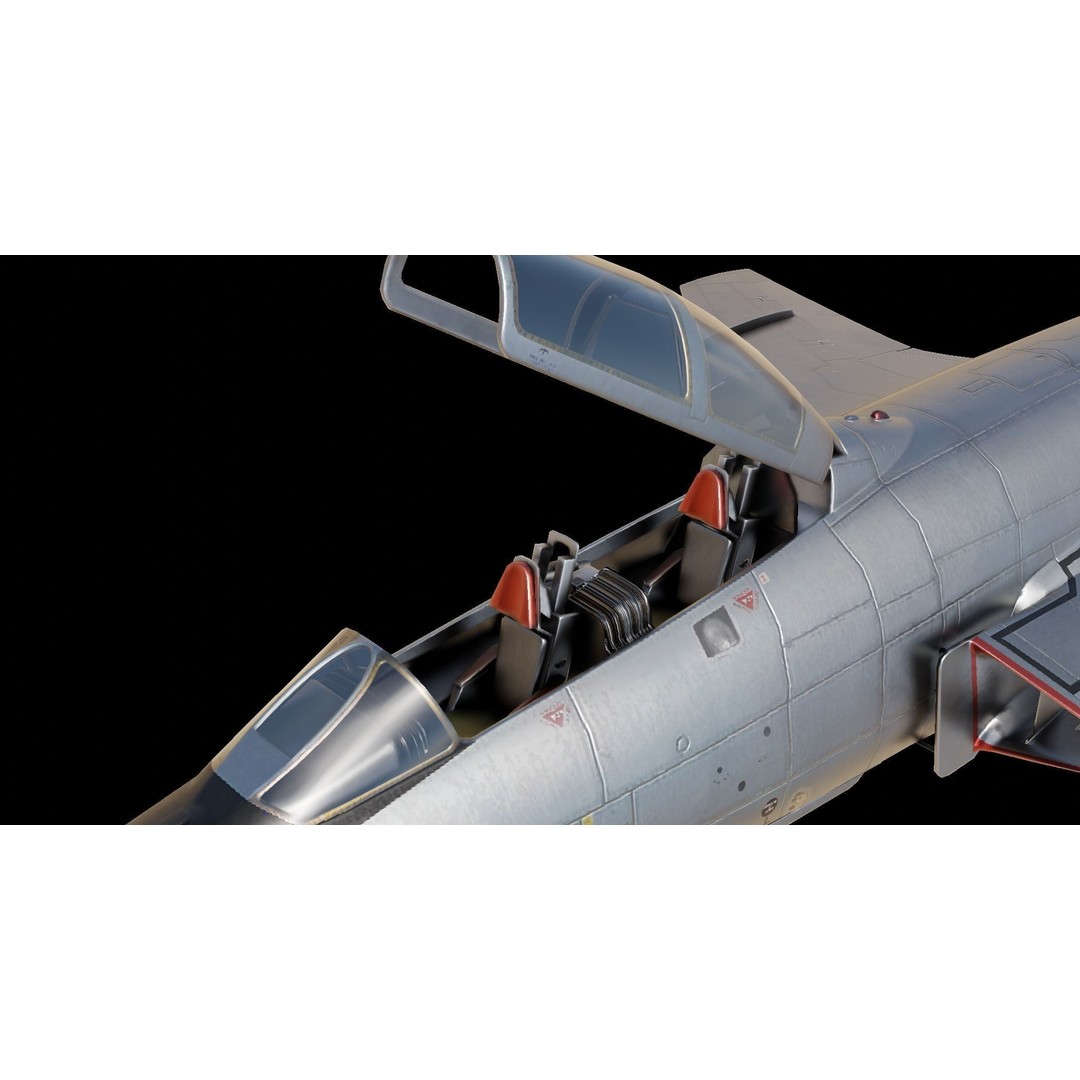 McDonnell F-101 Voodoo 3D Model – Low Poly Military Aircraft, FBX - View 7
