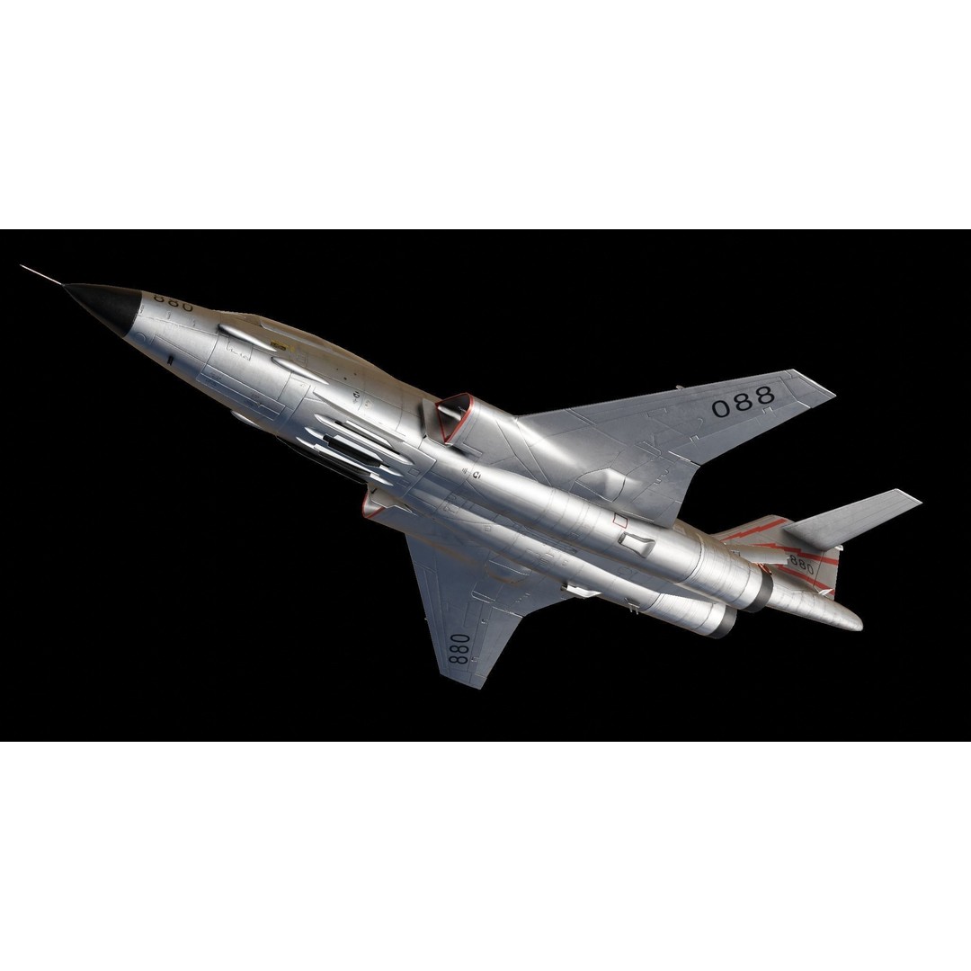 McDonnell F-101 Voodoo 3D Model – Low Poly Military Aircraft, FBX - View 8