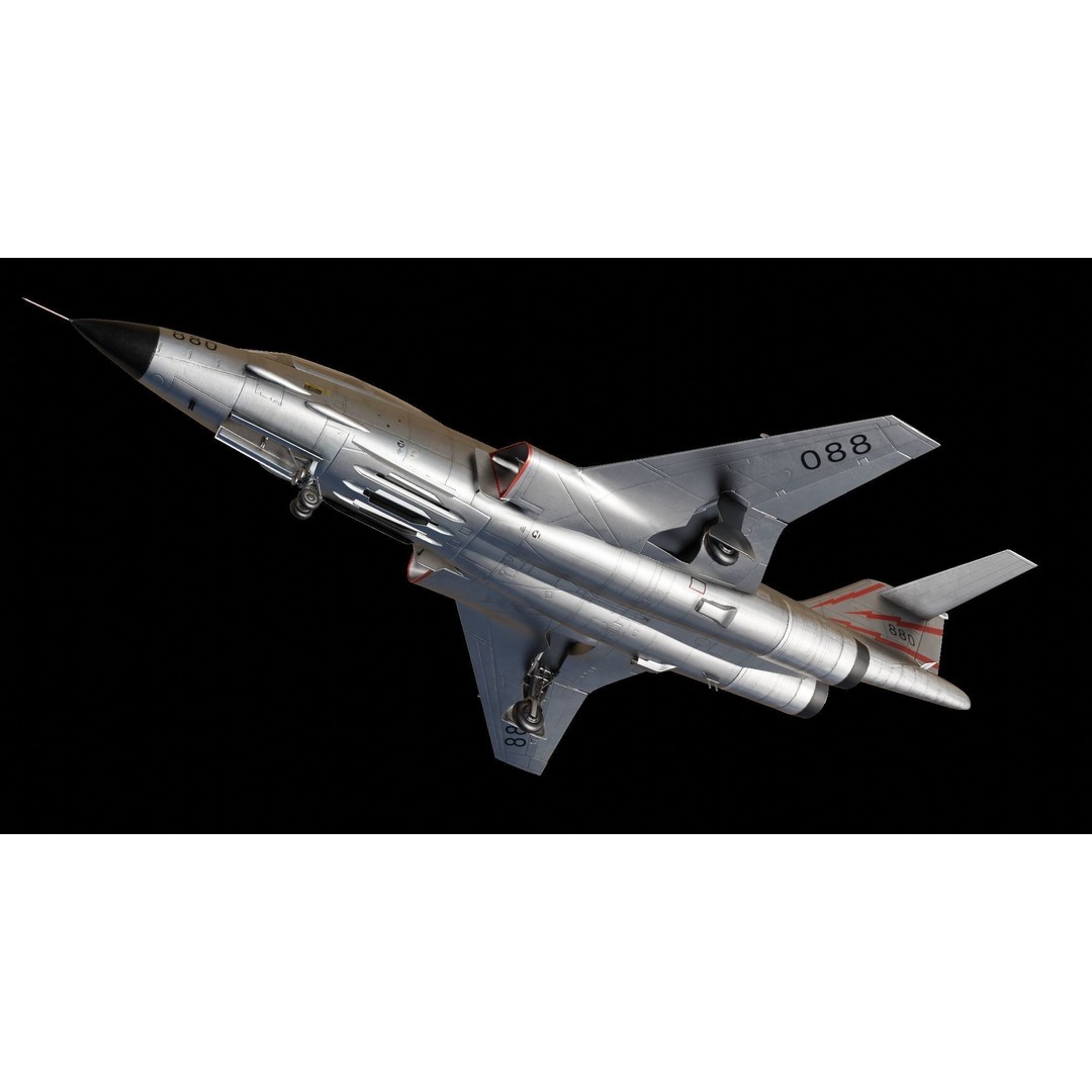 McDonnell F-101 Voodoo 3D Model – Low Poly Military Aircraft, FBX - View 9