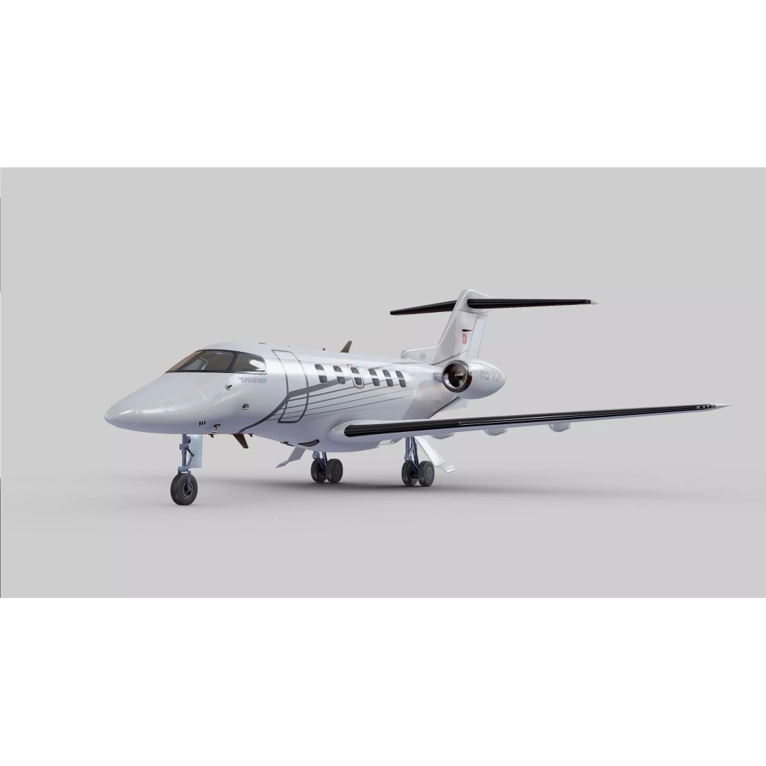Pilatus PC-24 3D Model – Low Poly Aircraft Asset, FBX, OBJ - View 2