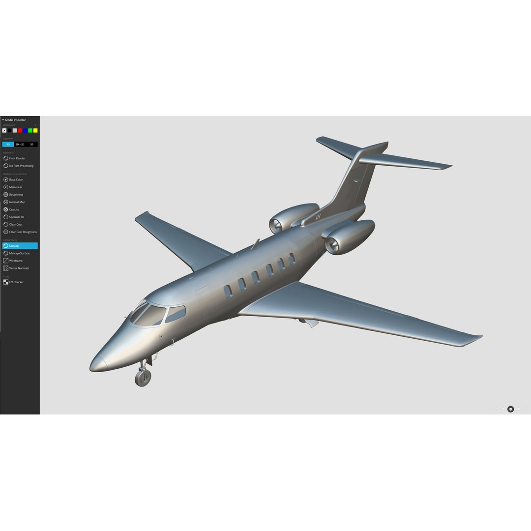 Pilatus PC-24 3D Model – Low Poly Aircraft Asset, FBX, OBJ - View 7