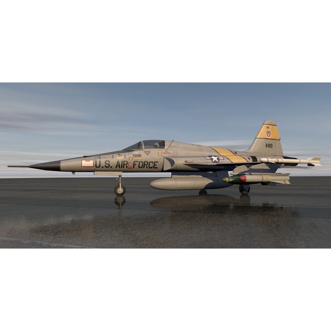 Northrop F-5E Tiger II 3D Model – Historic Supersonic Fighter, FBX, OBJ - View 10