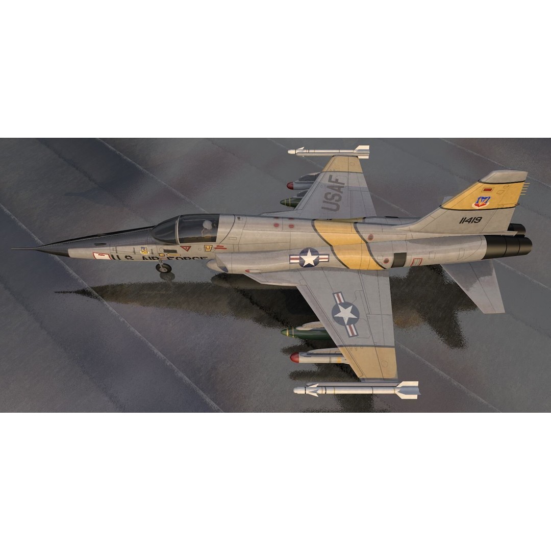 Northrop F-5E Tiger II 3D Model – Historic Supersonic Fighter, FBX, OBJ - View 11