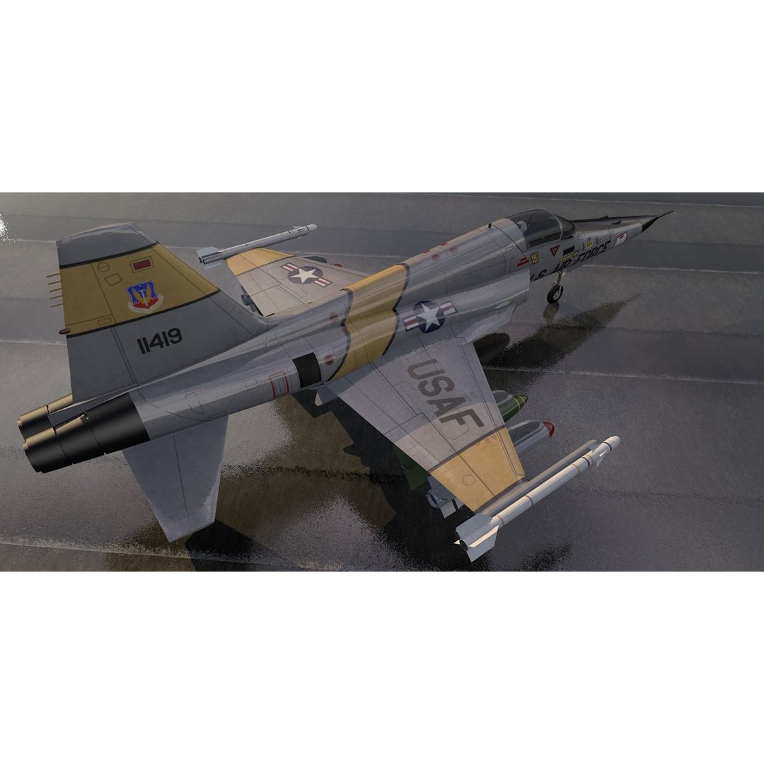 Northrop F-5E Tiger II 3D Model – Historic Supersonic Fighter, FBX, OBJ - View 12
