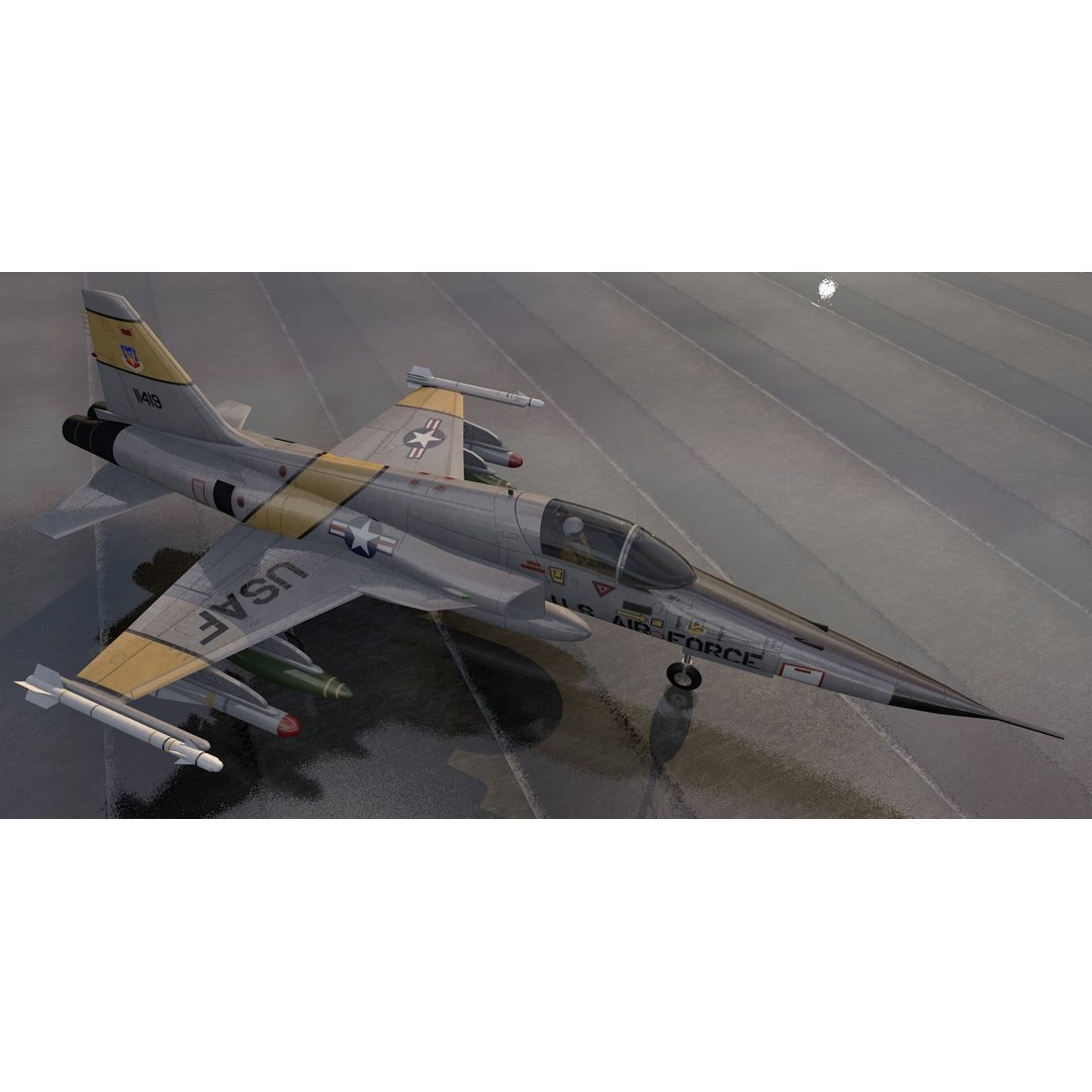 Northrop F-5E Tiger II 3D Model – Historic Supersonic Fighter, FBX, OBJ - View 13