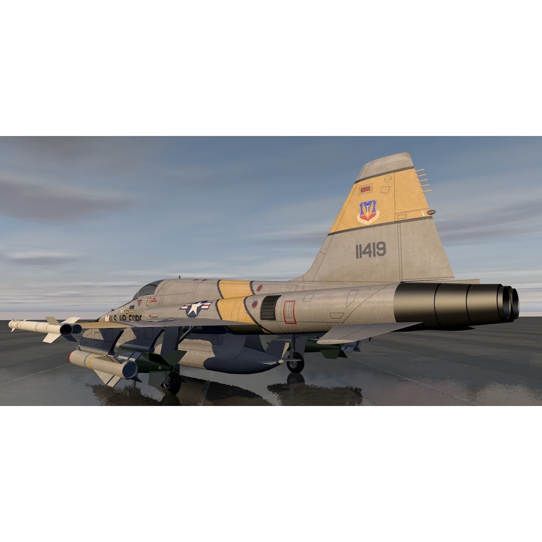 Northrop F-5E Tiger II 3D Model – Historic Supersonic Fighter, FBX, OBJ - View 14