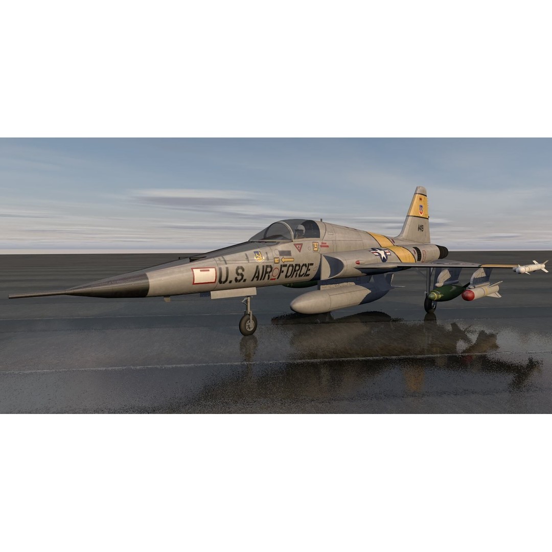 Northrop F-5E Tiger II 3D Model – Historic Supersonic Fighter, FBX, OBJ - View 15