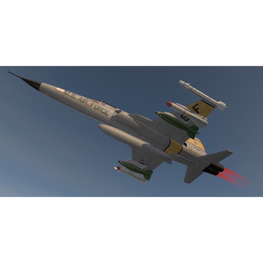 Northrop F-5E Tiger II 3D Model – Historic Supersonic Fighter, FBX, OBJ - View 20
