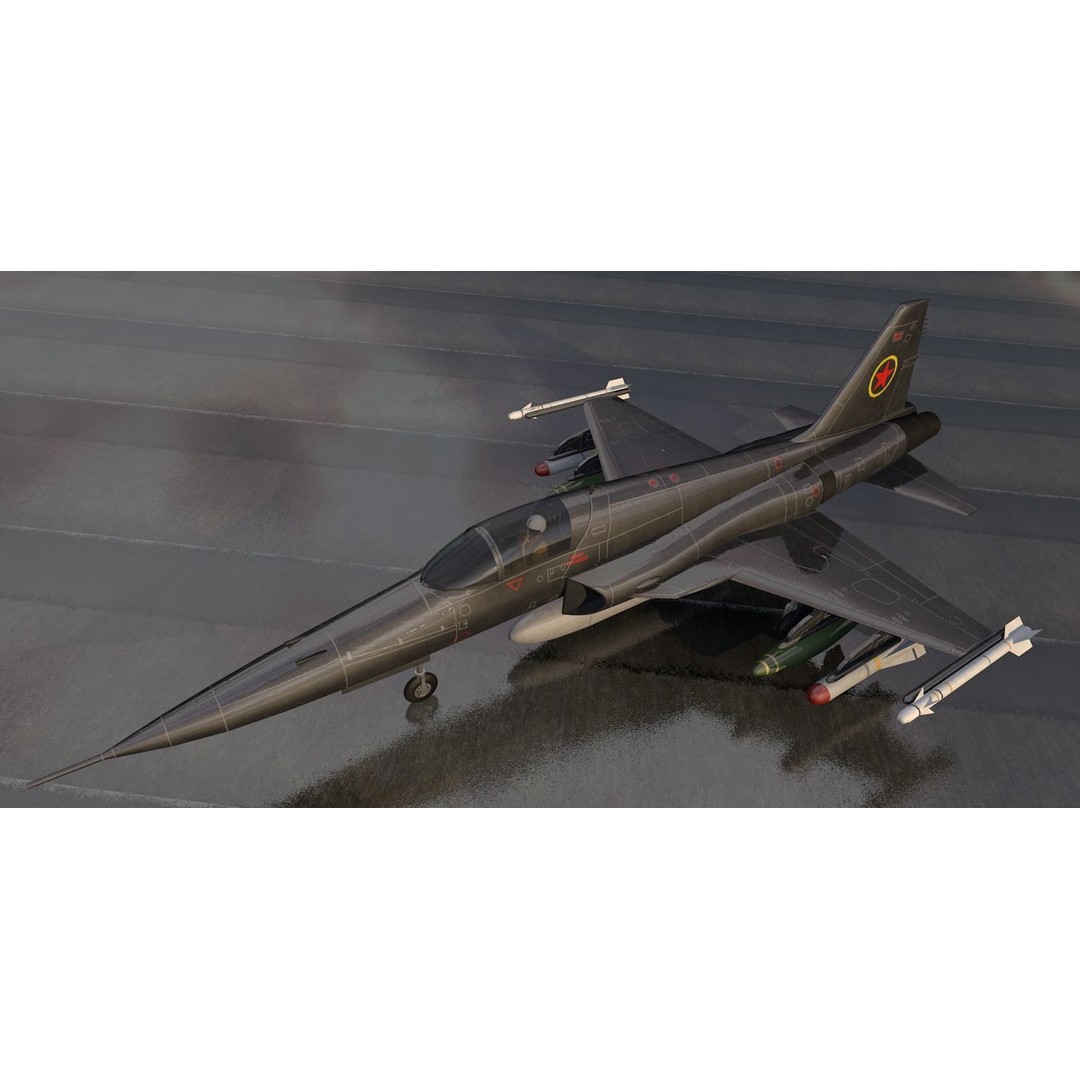 Northrop F-5E Tiger II 3D Model – Historic Supersonic Fighter, FBX, OBJ - View 3