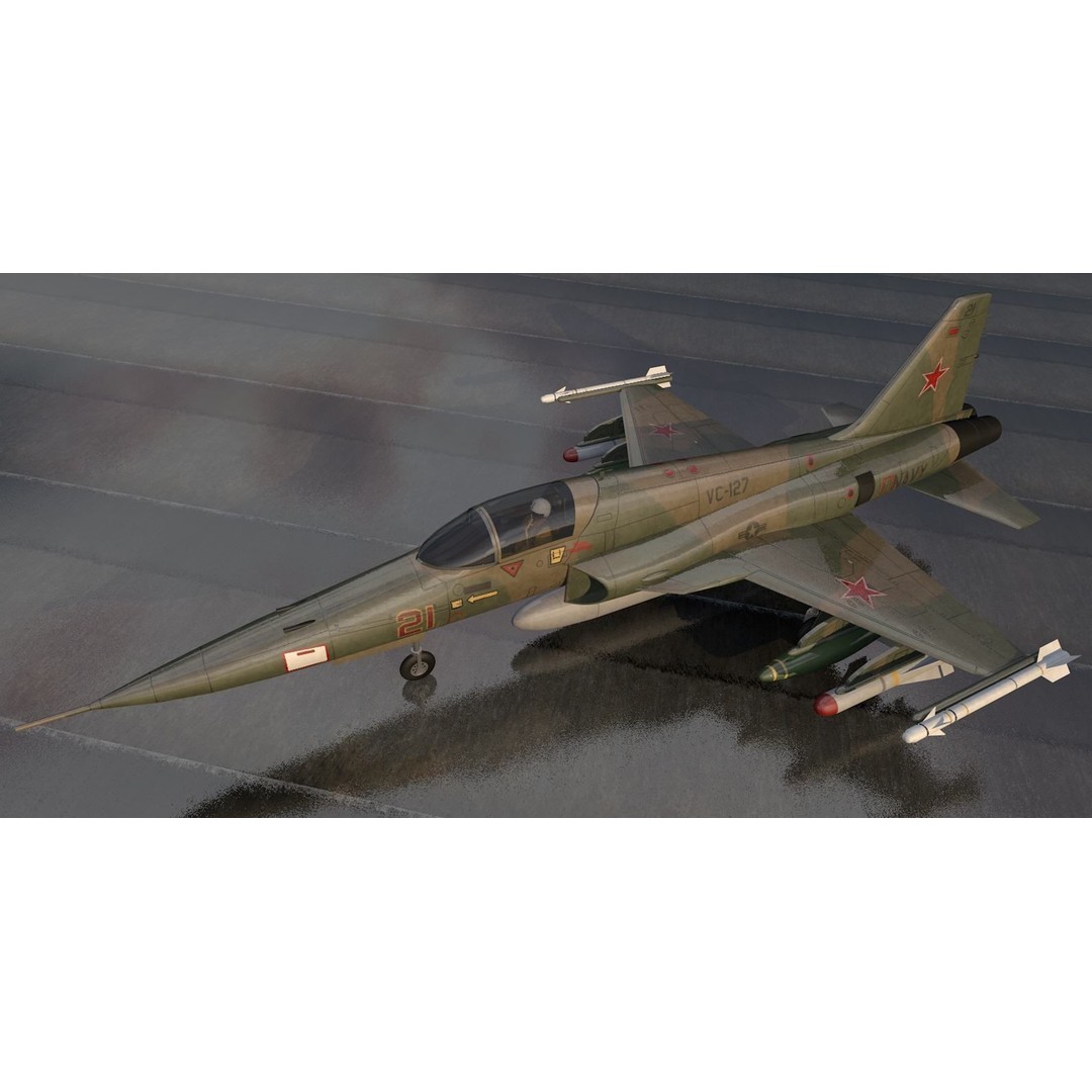 Northrop F-5E Tiger II 3D Model – Historic Supersonic Fighter, FBX, OBJ - View 5