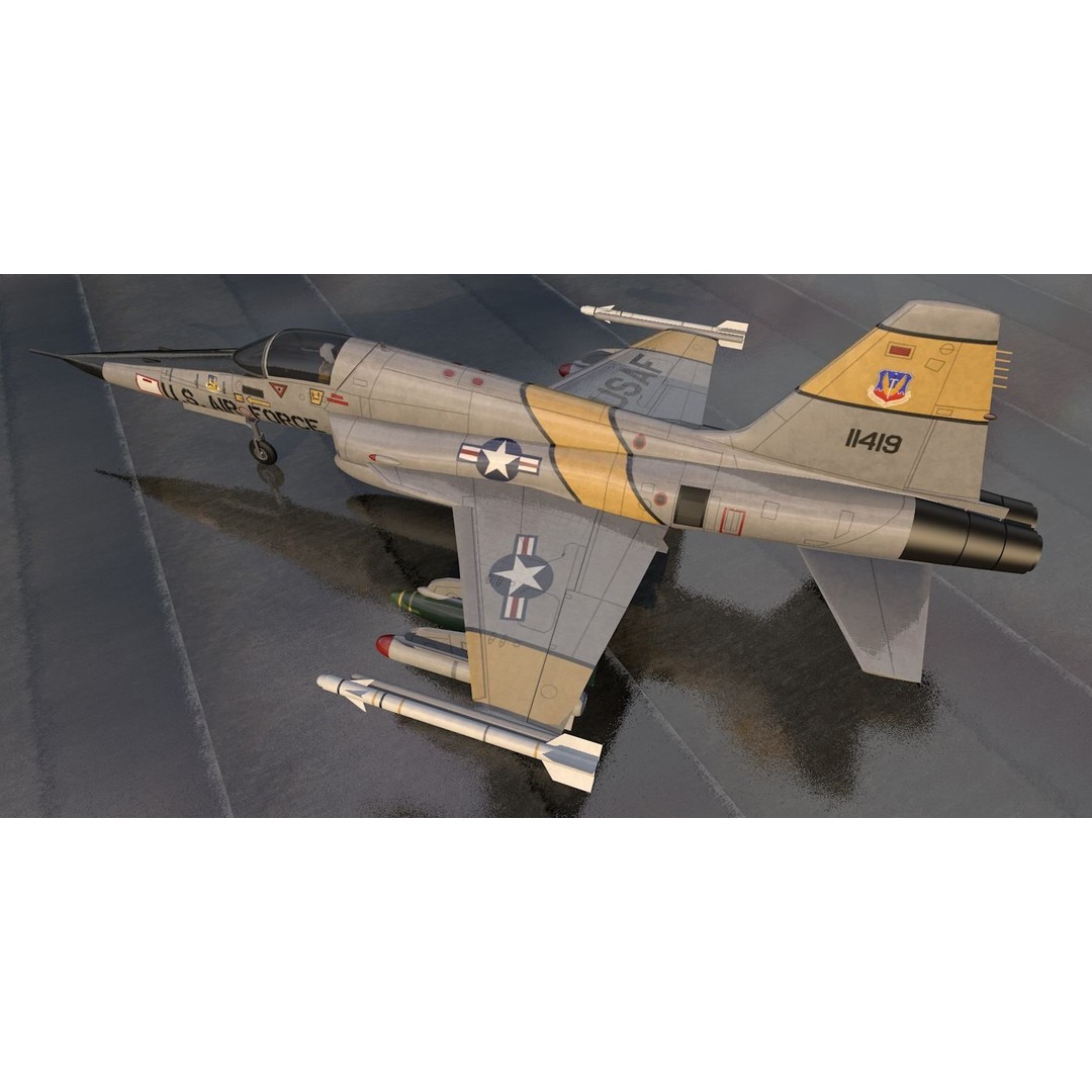 Northrop F-5E Tiger II 3D Model – Historic Supersonic Fighter, FBX, OBJ - View 6