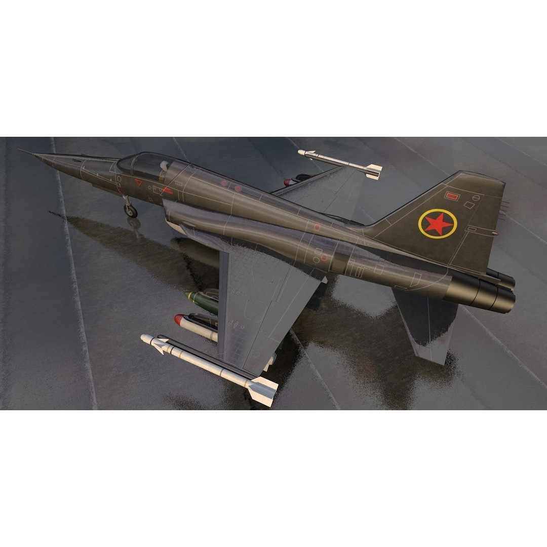 Northrop F-5E Tiger II 3D Model – Historic Supersonic Fighter, FBX, OBJ - View 7