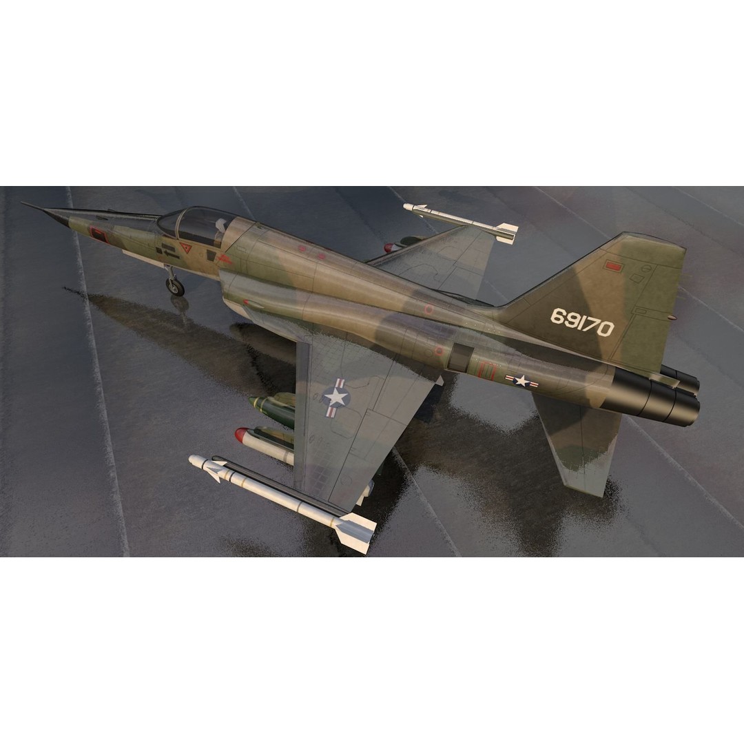 Northrop F-5E Tiger II 3D Model – Historic Supersonic Fighter, FBX, OBJ - View 8