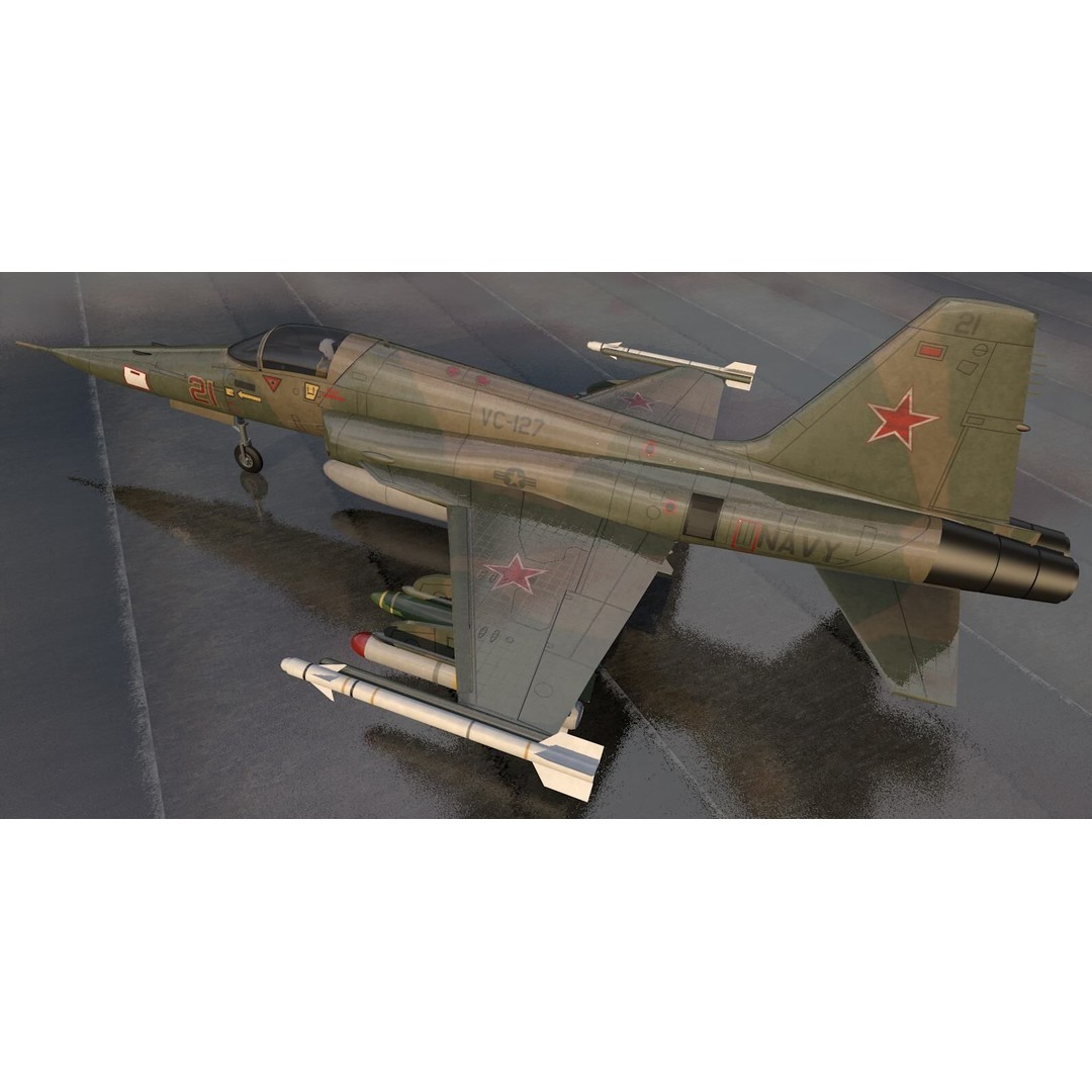 Northrop F-5E Tiger II 3D Model – Historic Supersonic Fighter, FBX, OBJ - View 9