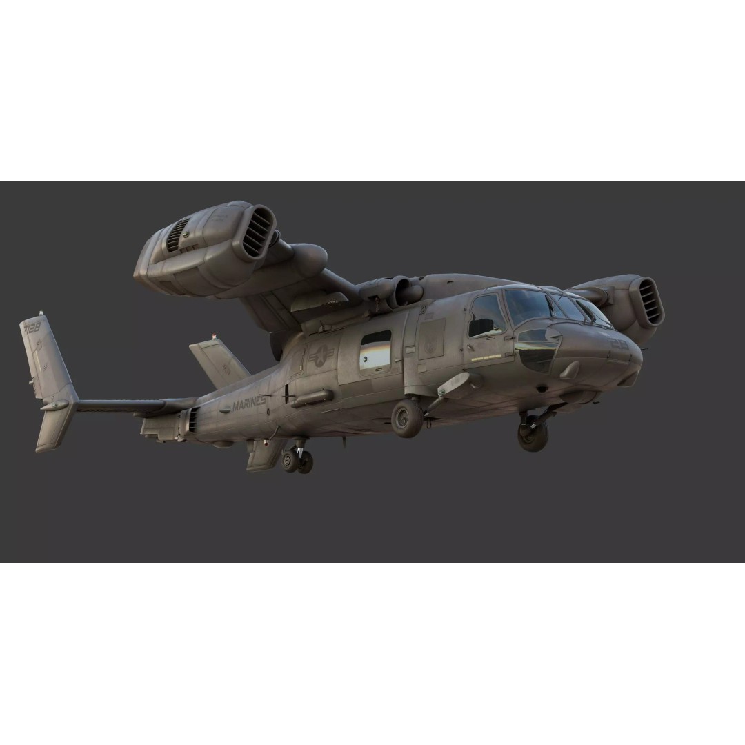 Blackhawk Tiltrotor 3D Model – Sci-Fi Tactical Transport Aircraft, FBX