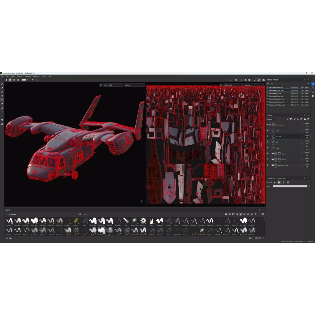 Blackhawk Tiltrotor 3D Model – Sci-Fi Tactical Transport Aircraft, FBX - View 11