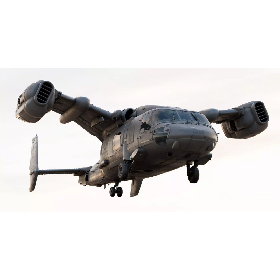 Blackhawk Tiltrotor 3D Model – Sci-Fi Tactical Transport Aircraft, FBX - View 2