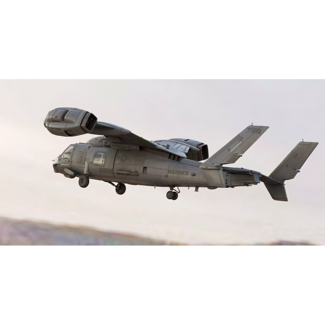 Blackhawk Tiltrotor 3D Model – Sci-Fi Tactical Transport Aircraft, FBX - View 3