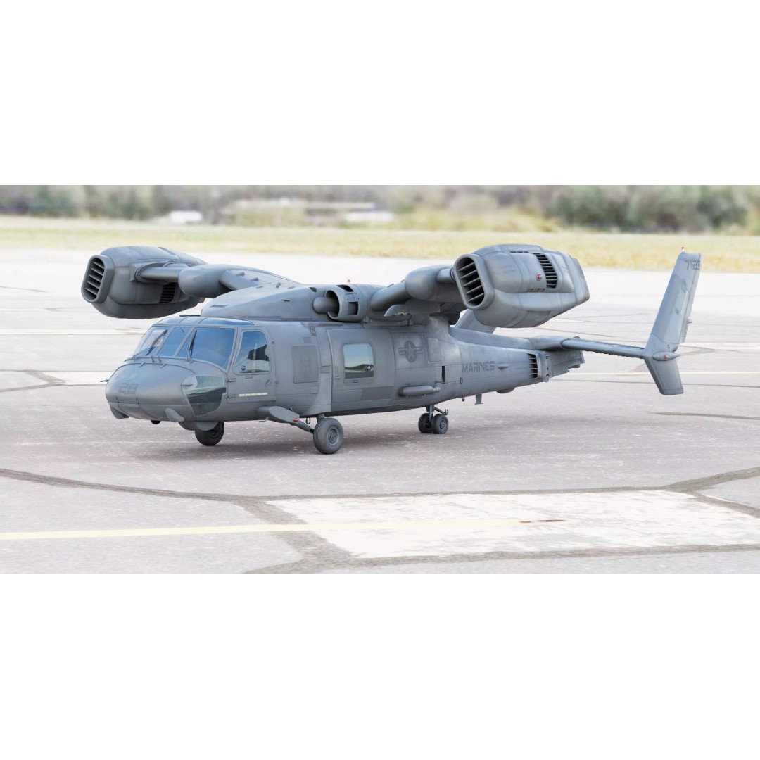 Blackhawk Tiltrotor 3D Model – Sci-Fi Tactical Transport Aircraft, FBX - View 8