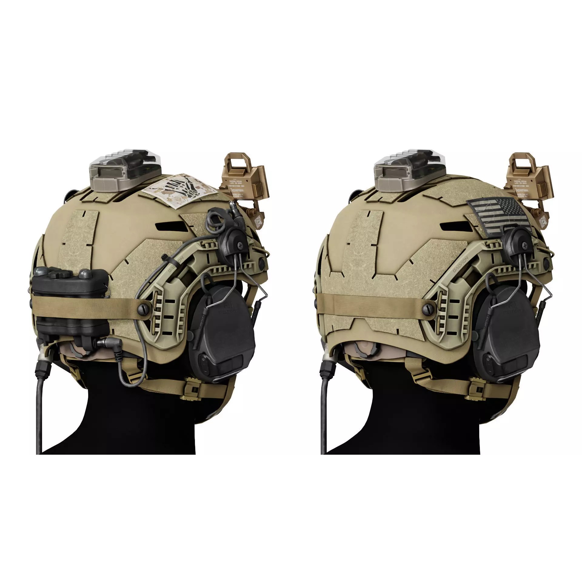 GALVION Caiman Bump and Ballistic Helmet - Low-Poly Game-Ready 3D Model - View 10