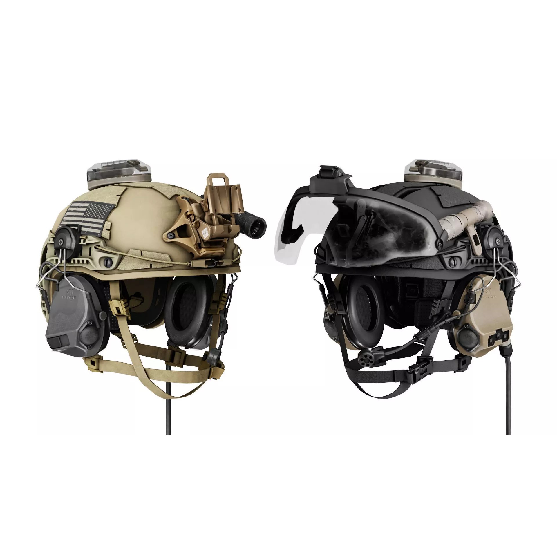 GALVION Caiman Bump and Ballistic Helmet - Low-Poly Game-Ready 3D Model - View 2