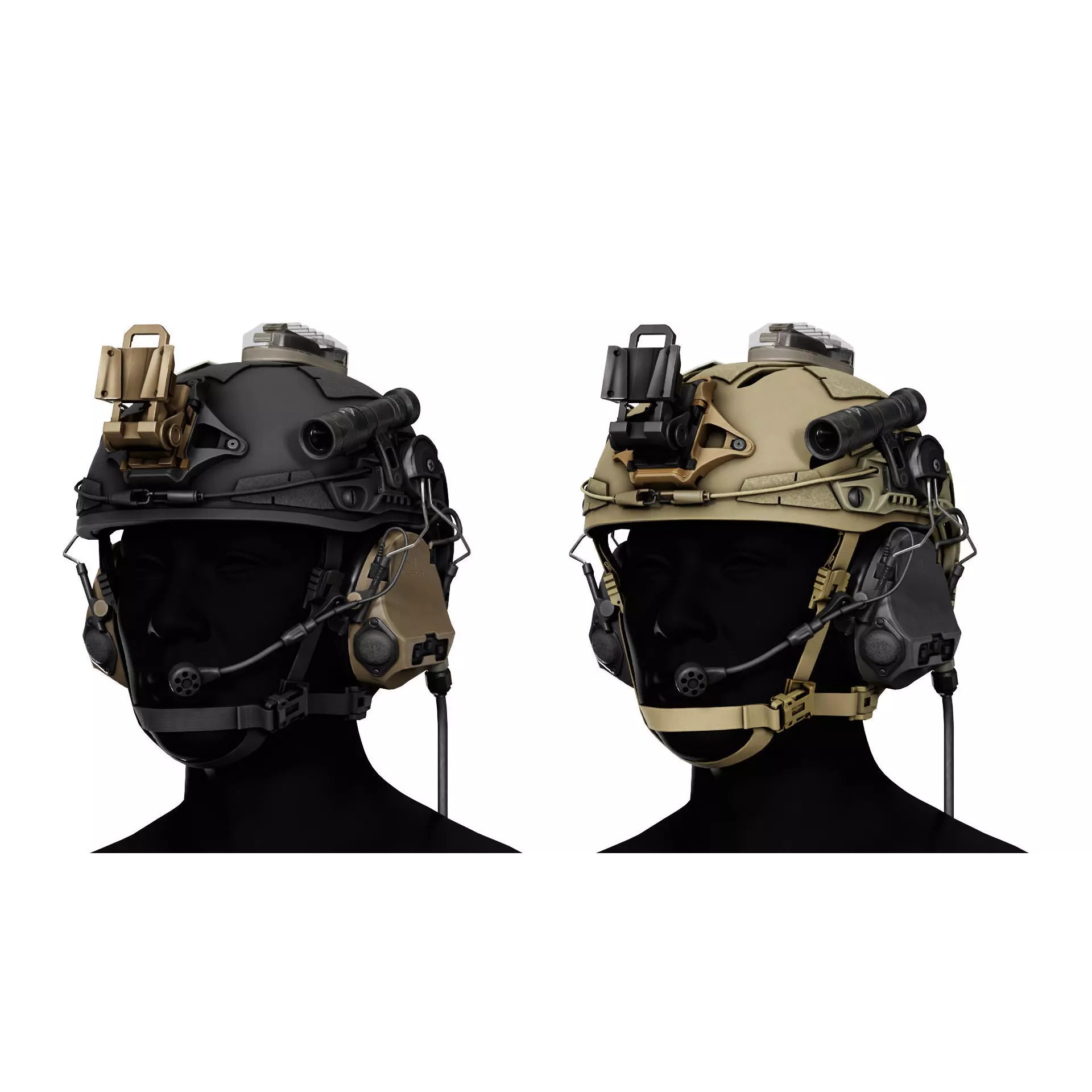 GALVION Caiman Bump and Ballistic Helmet - Low-Poly Game-Ready 3D Model - View 3