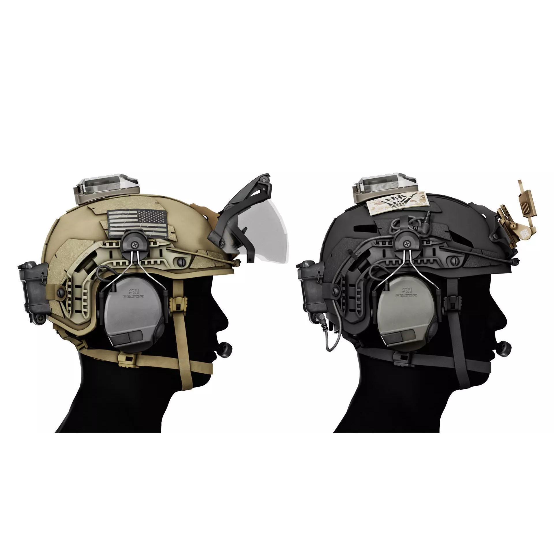 GALVION Caiman Bump and Ballistic Helmet - Low-Poly Game-Ready 3D Model - View 9