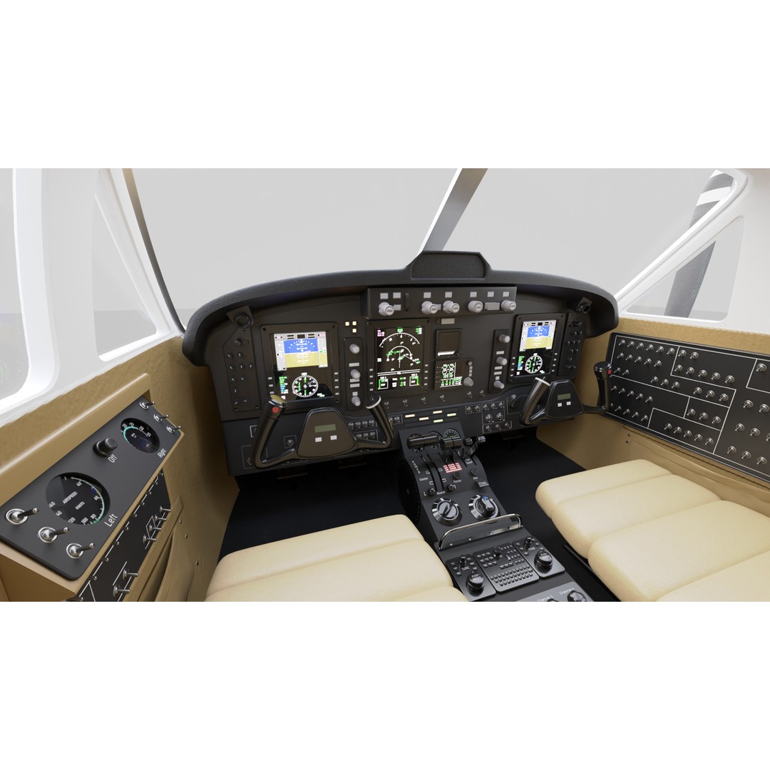 King Air Military Aircraft 3D Model – PBR Game-Ready Asset, FBX - View 14