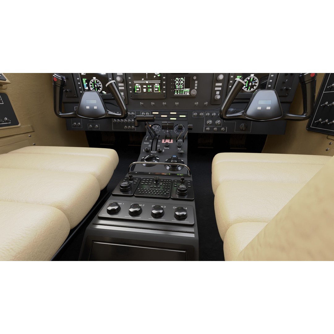 King Air Military Aircraft 3D Model – PBR Game-Ready Asset, FBX - View 15
