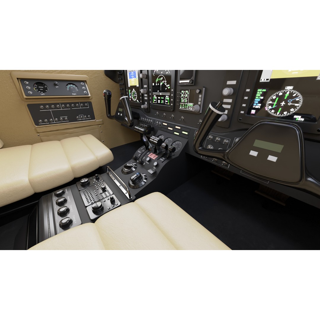 King Air Military Aircraft 3D Model – PBR Game-Ready Asset, FBX - View 16