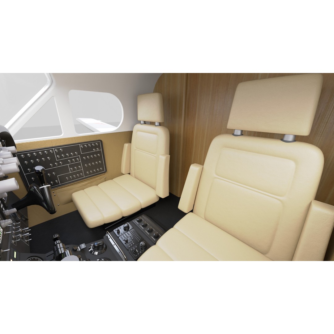 King Air Military Aircraft 3D Model – PBR Game-Ready Asset, FBX - View 17
