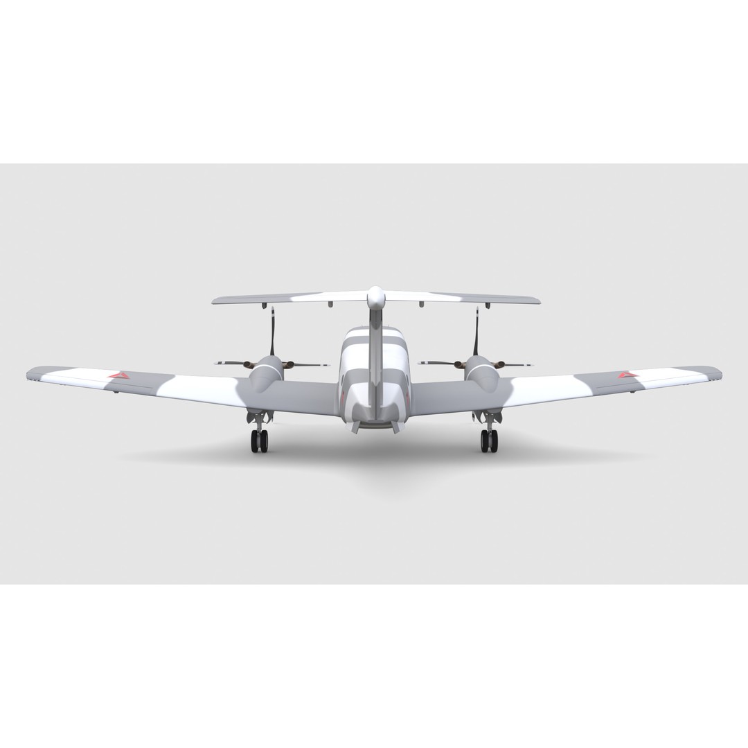 King Air Military Aircraft 3D Model – PBR Game-Ready Asset, FBX - View 6
