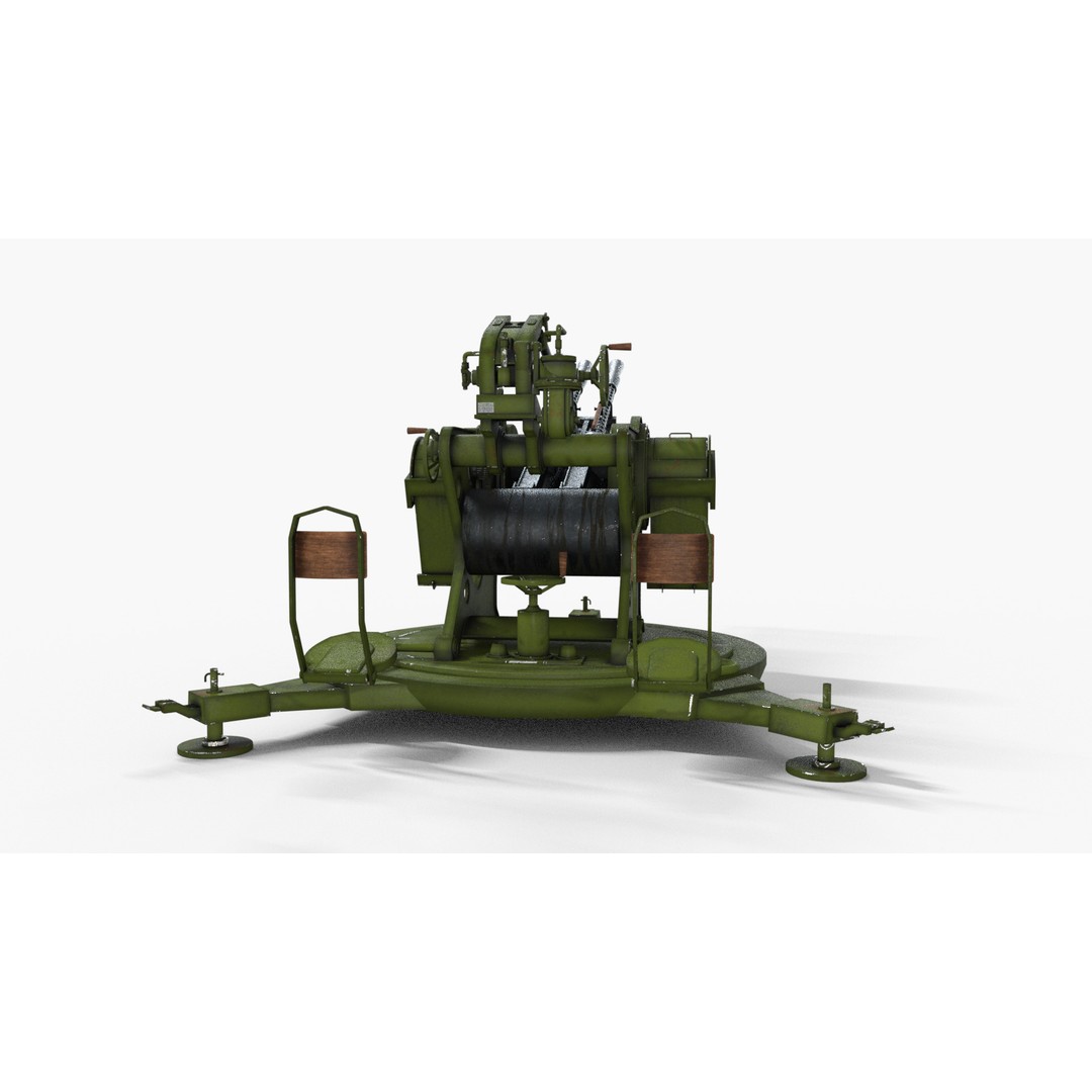 Artillery Machine Gun 3D Model – Low Poly Rigged PBR Asset, FBX - View 6