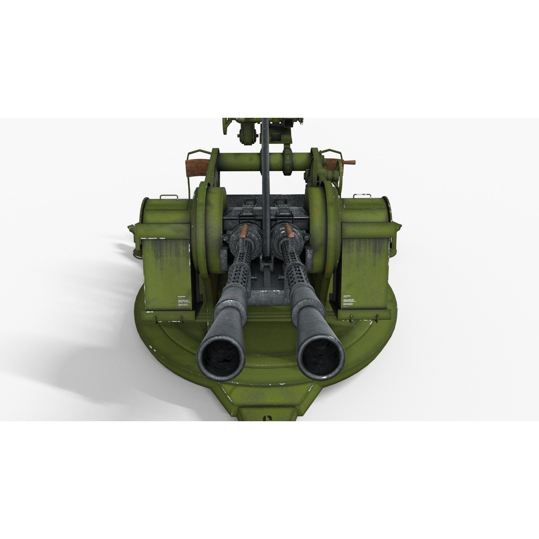 Artillery Machine Gun 3D Model – Low Poly Rigged PBR Asset, FBX - View 8