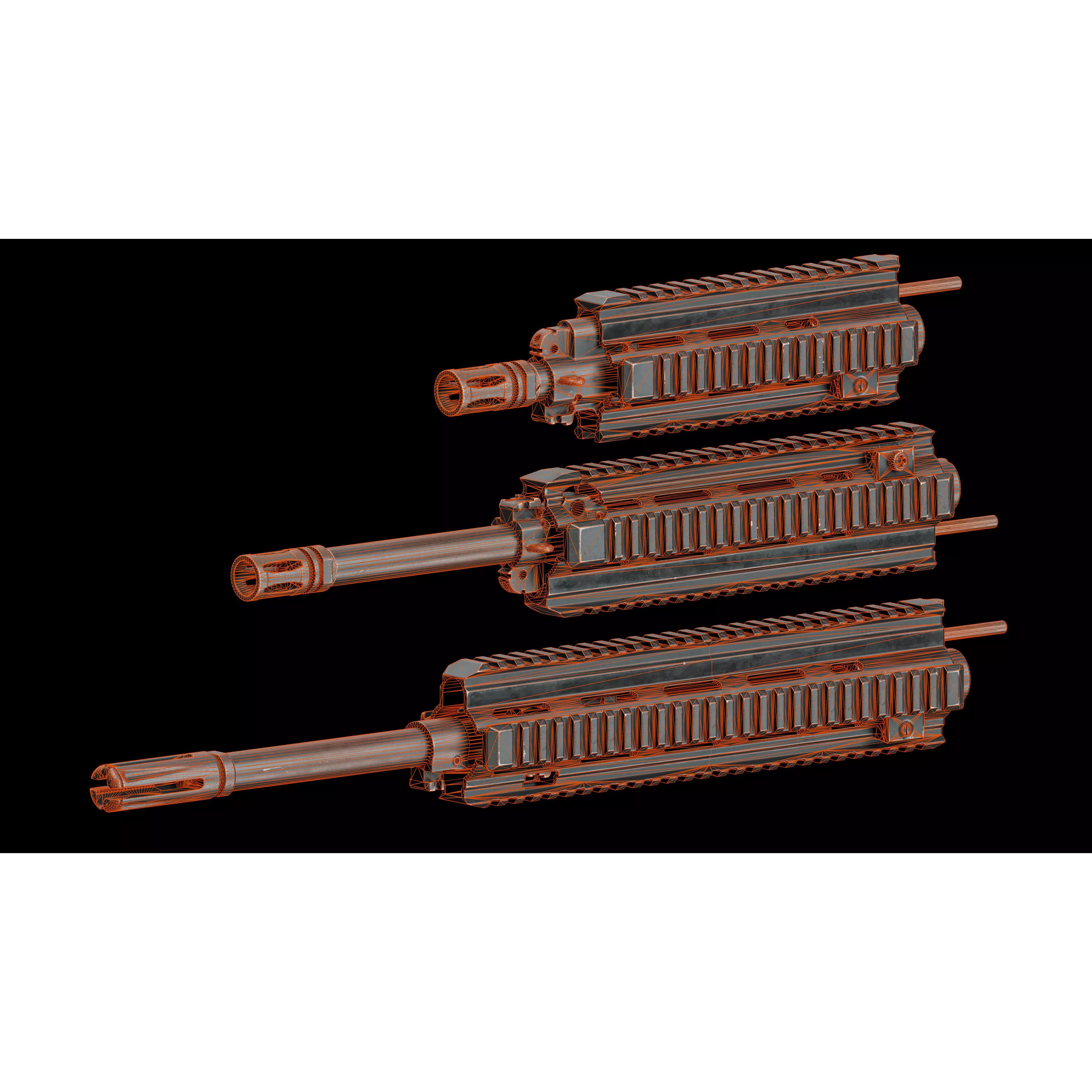 AR 15 Tactical Modular Handguards - Low-Poly Game-Ready 3D Model