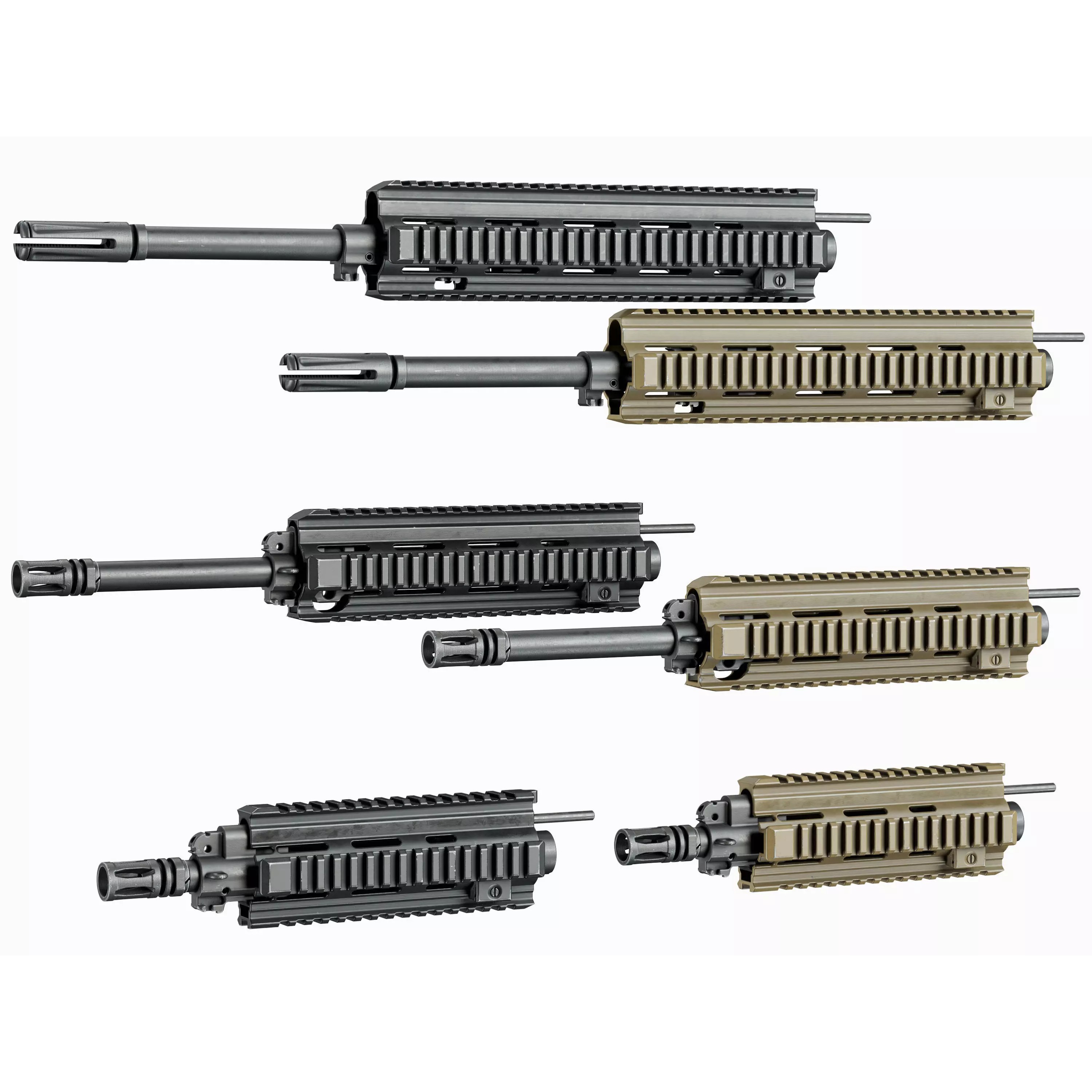 AR 15 Tactical Modular Handguards - Low-Poly Game-Ready 3D Model - View 2