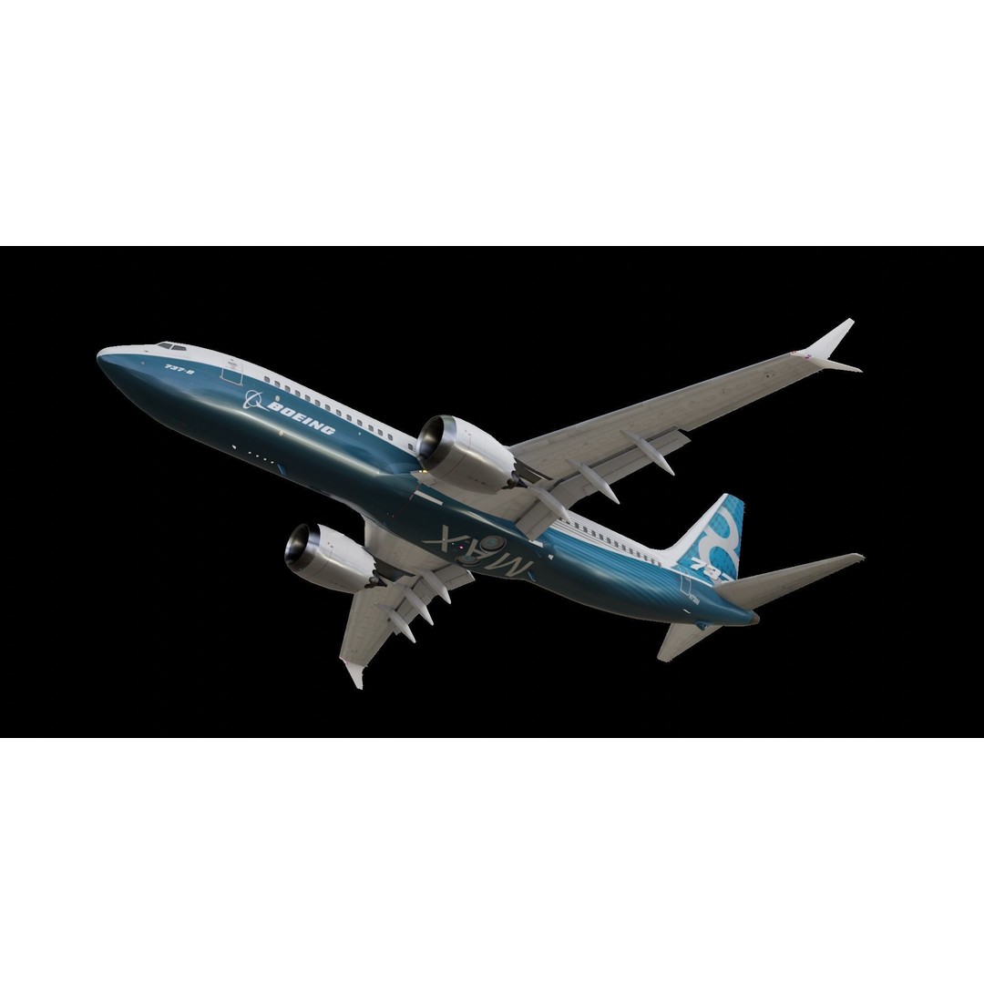 Boeing 737 MAX 3D Model – Low Poly Animated Aircraft, FBX, OBJ - View 18