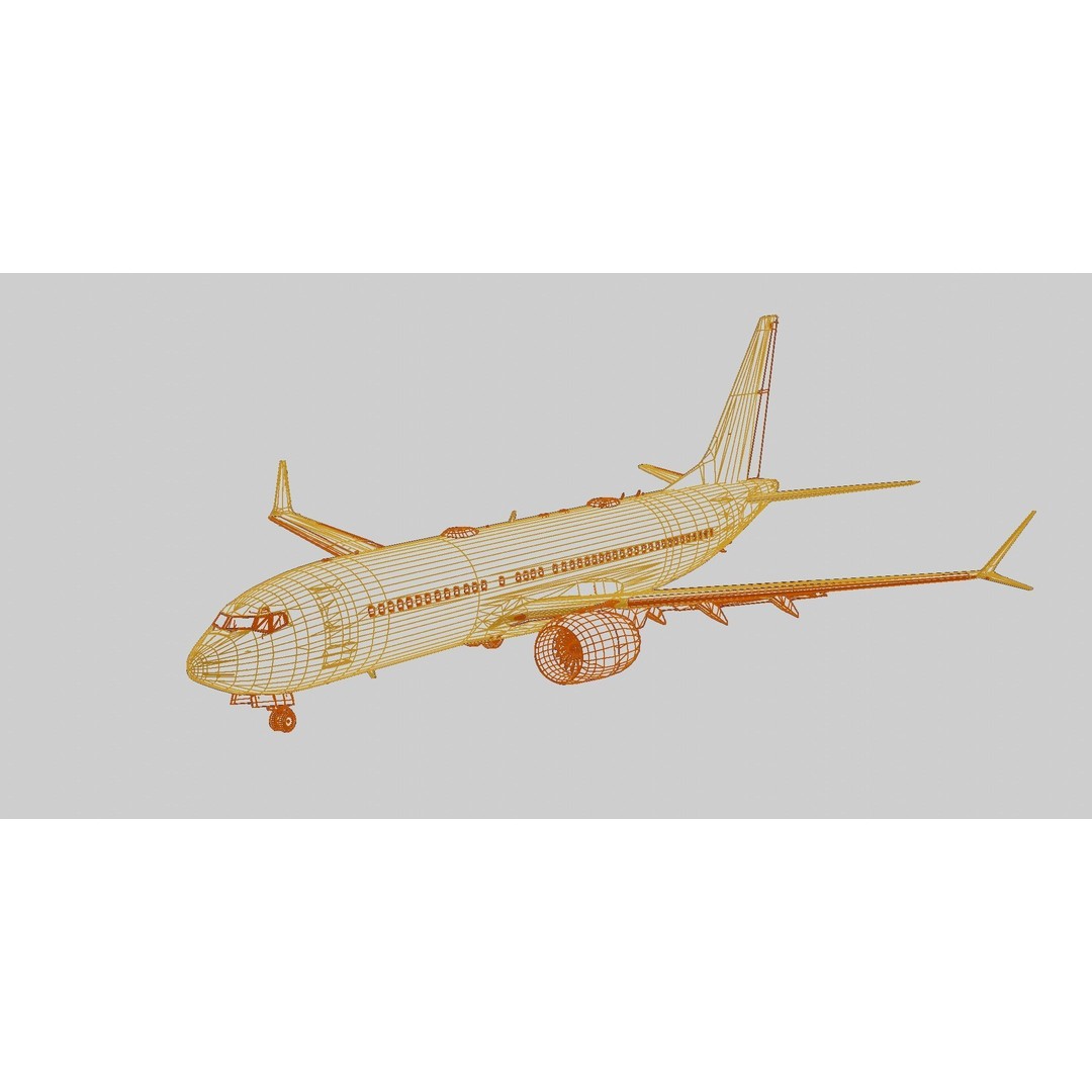 Boeing 737 MAX 3D Model – Low Poly Animated Aircraft, FBX, OBJ - View 23