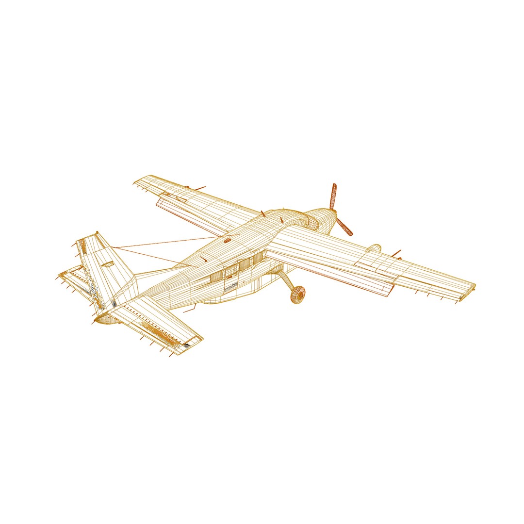 Cessna 208B Grand Caravan 3D Model – Low Poly Game Asset, FBX