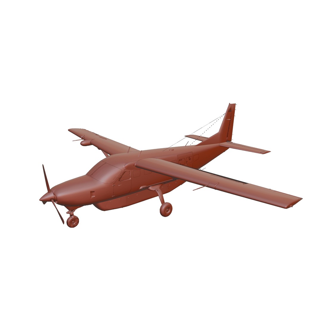 Cessna 208B Grand Caravan 3D Model – Low Poly Game Asset, FBX - View 13
