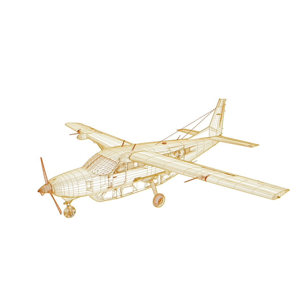 Cessna 208B Grand Caravan 3D Model – Low Poly Game Asset, FBX - View 14