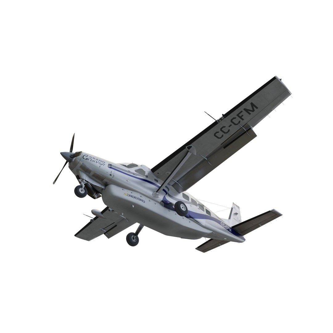 Cessna 208B Grand Caravan 3D Model – Low Poly Game Asset, FBX - View 5