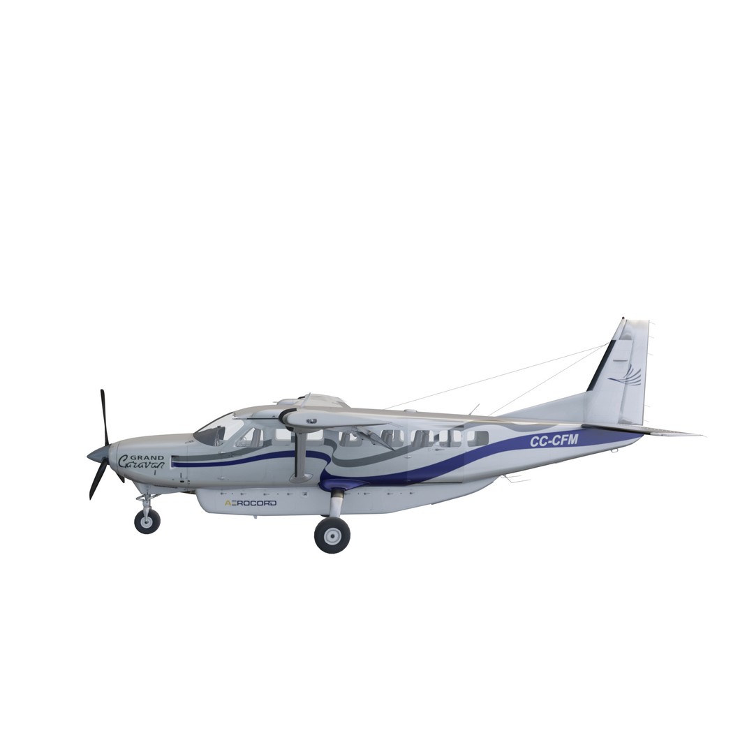 Cessna 208B Grand Caravan 3D Model – Low Poly Game Asset, FBX - View 6
