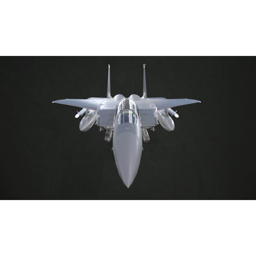 McDonnell Douglas F-15E Strike Eagle 3D Model – Low Poly Game-Ready Asset, FBX, OBJ - View 11