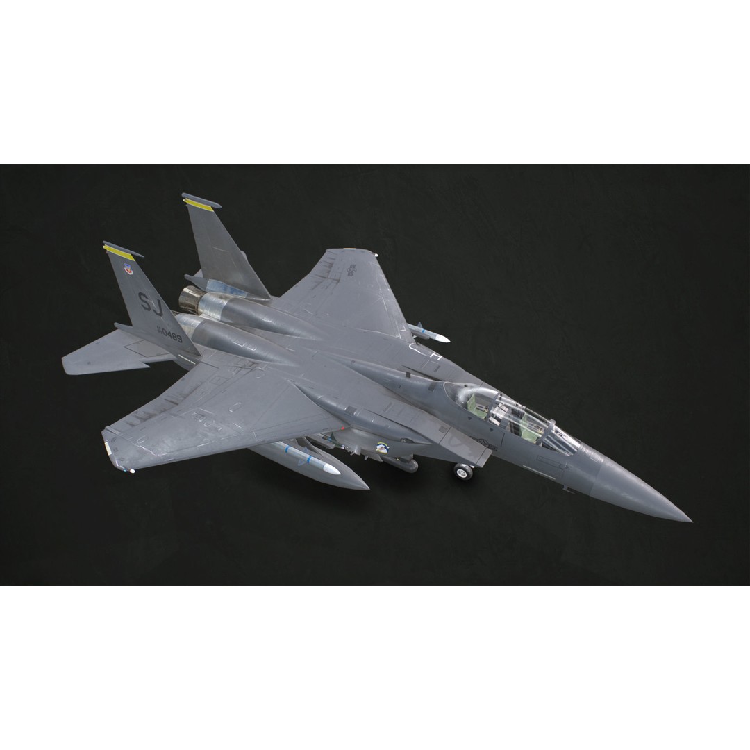 McDonnell Douglas F-15E Strike Eagle 3D Model – Low Poly Game-Ready Asset, FBX, OBJ - View 12