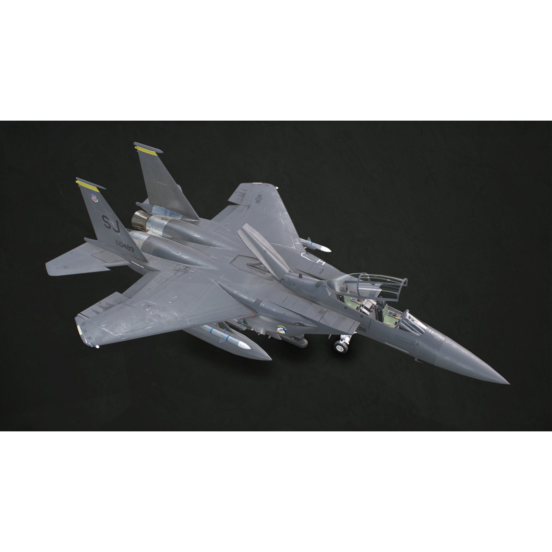 McDonnell Douglas F-15E Strike Eagle 3D Model – Low Poly Game-Ready Asset, FBX, OBJ - View 13