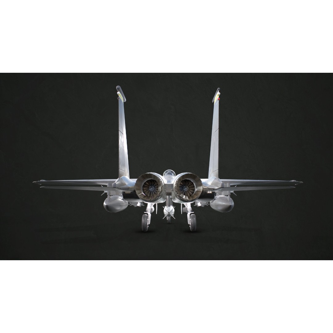 McDonnell Douglas F-15E Strike Eagle 3D Model – Low Poly Game-Ready Asset, FBX, OBJ - View 14