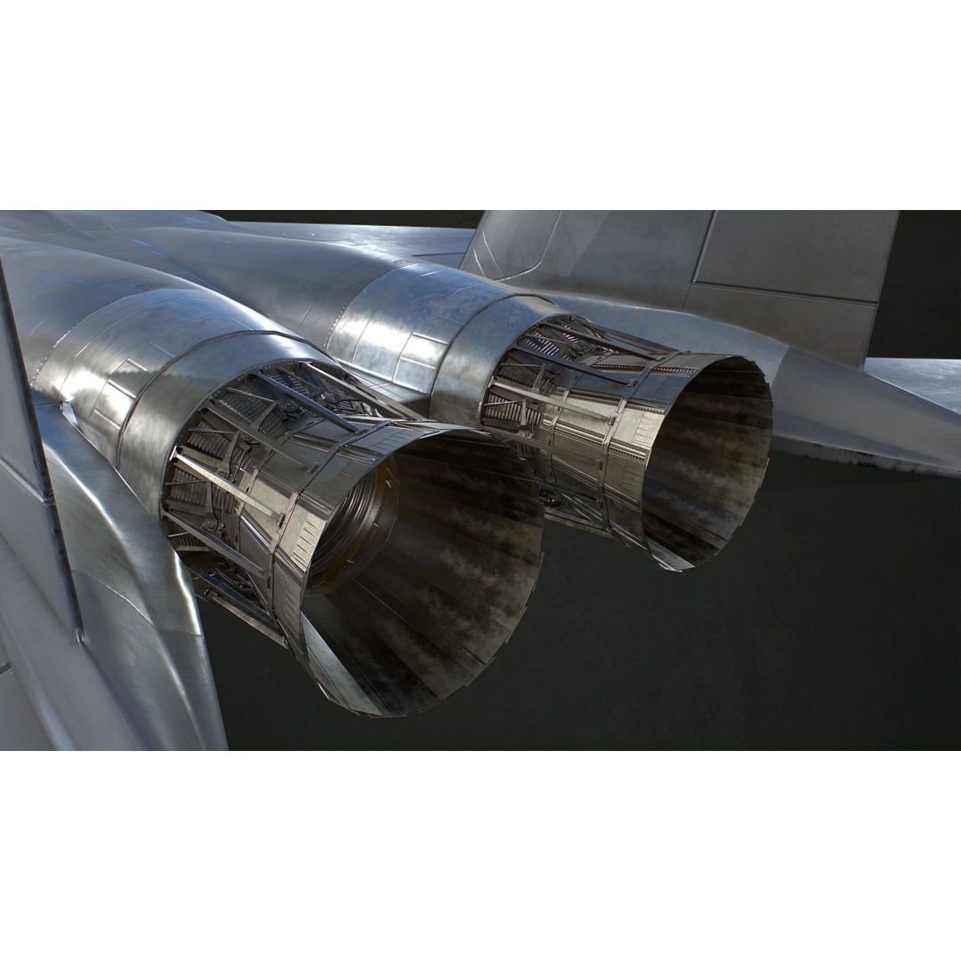 McDonnell Douglas F-15E Strike Eagle 3D Model – Low Poly Game-Ready Asset, FBX, OBJ - View 19