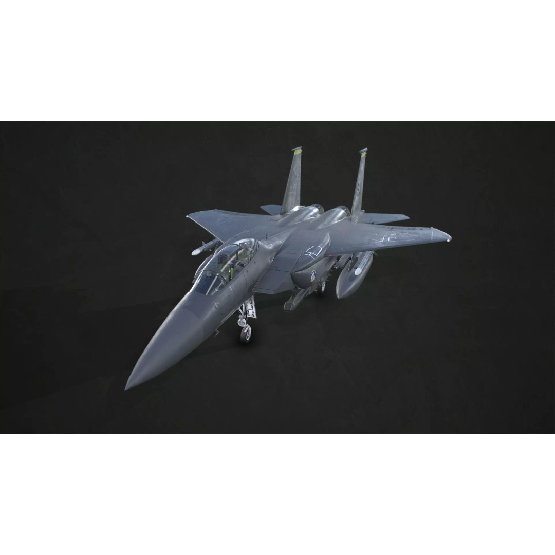 McDonnell Douglas F-15E Strike Eagle 3D Model – Low Poly Game-Ready Asset, FBX, OBJ - View 2