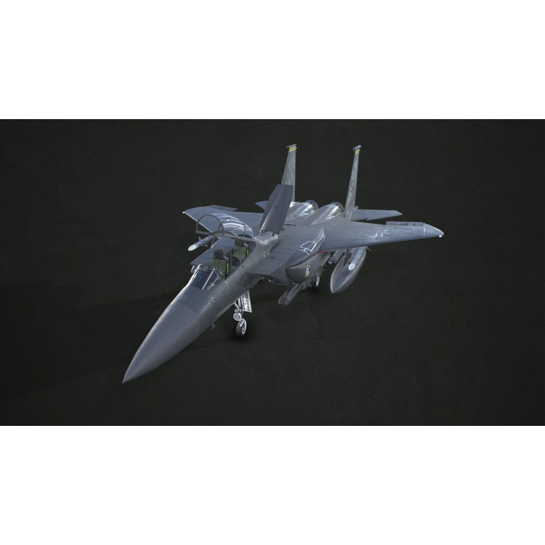McDonnell Douglas F-15E Strike Eagle 3D Model – Low Poly Game-Ready Asset, FBX, OBJ - View 3